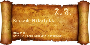 Krcsek Nikolett névjegykártya