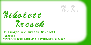 nikolett krcsek business card